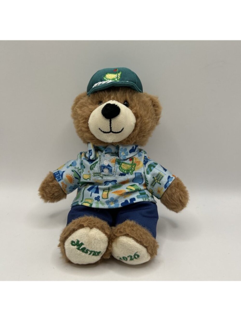 2026 Masters Tournament Boy Teddy Bear Plush Blue Shirt Cap Stuffed Animal Golf - Picture 2 of 16